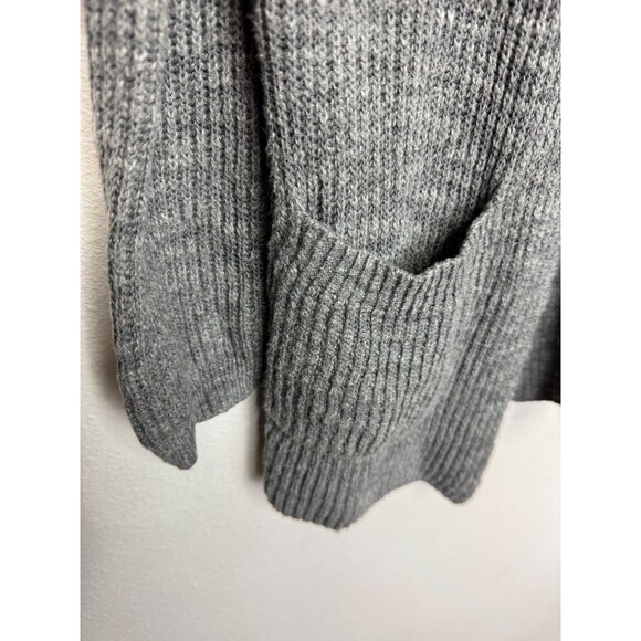 Sonoma Large Longline Cardigan Sweater Gray Open Front Ribbed Knit Long Sleeve - Picture 5 of 11